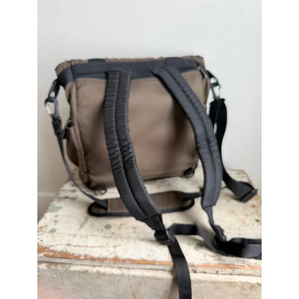 Nike Vintage Messenger Bag Brown Canvas Convertible Backpack Y2K Utility